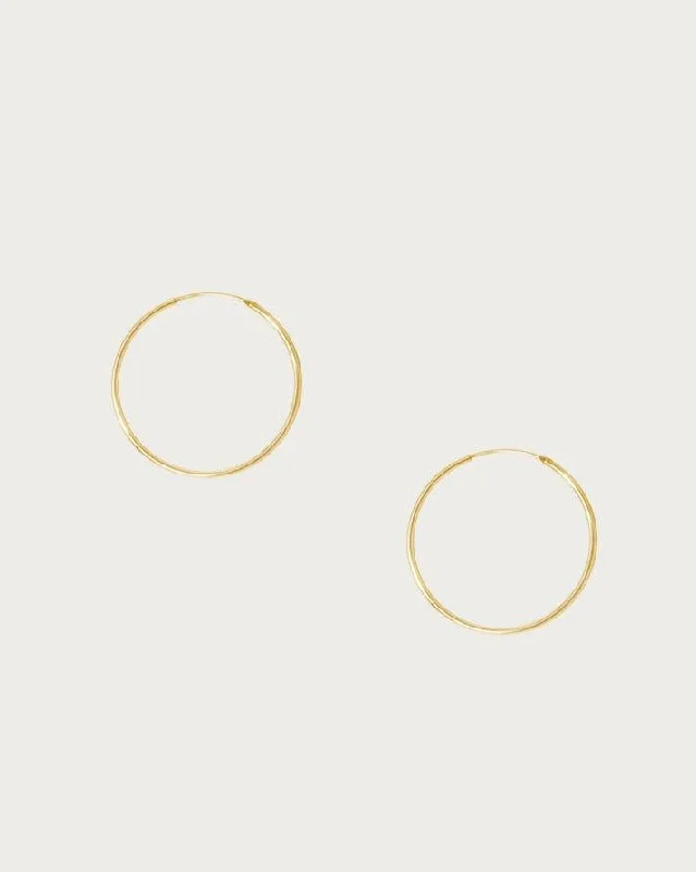 Dainty Floral Jewelry For Feminine Elegance Gold 30mm Skinny Hoop Earrings