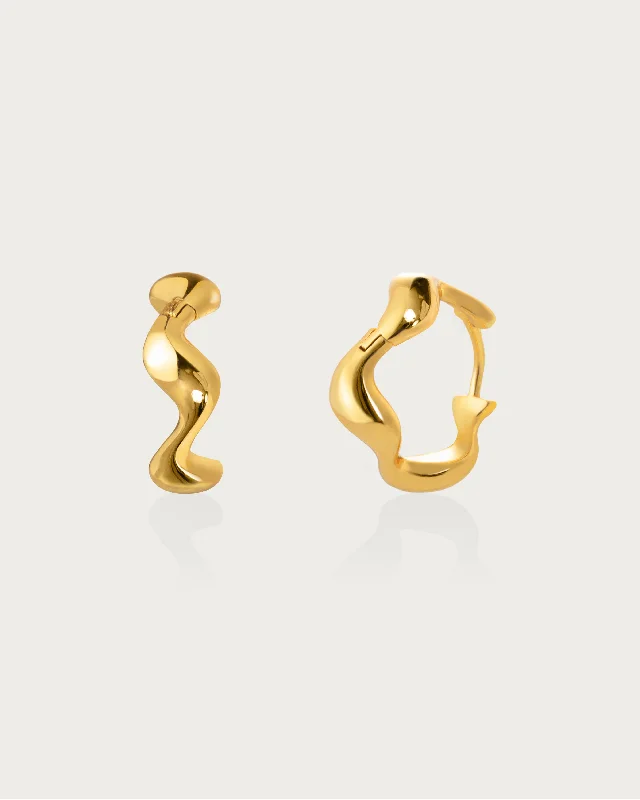 Celebrate With Sparkle – Jewelry Sale Now Live Gold Wave Hoop Earrings