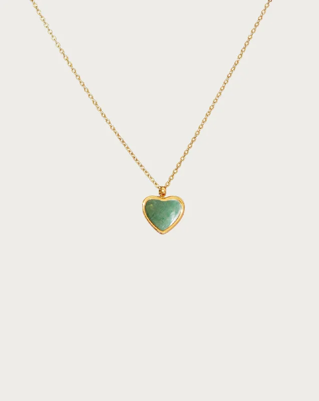Fashion-Forward Jewelry At Exclusive Discounts Green Aventurine Heart Necklace