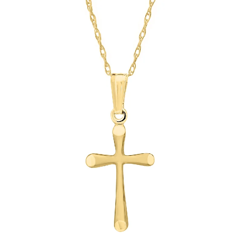 Versatile Layering Jewelry For Effortless Chic Kiddie Kraft 14KT Yellow Gold 15-inch Childrens Cross Pendant