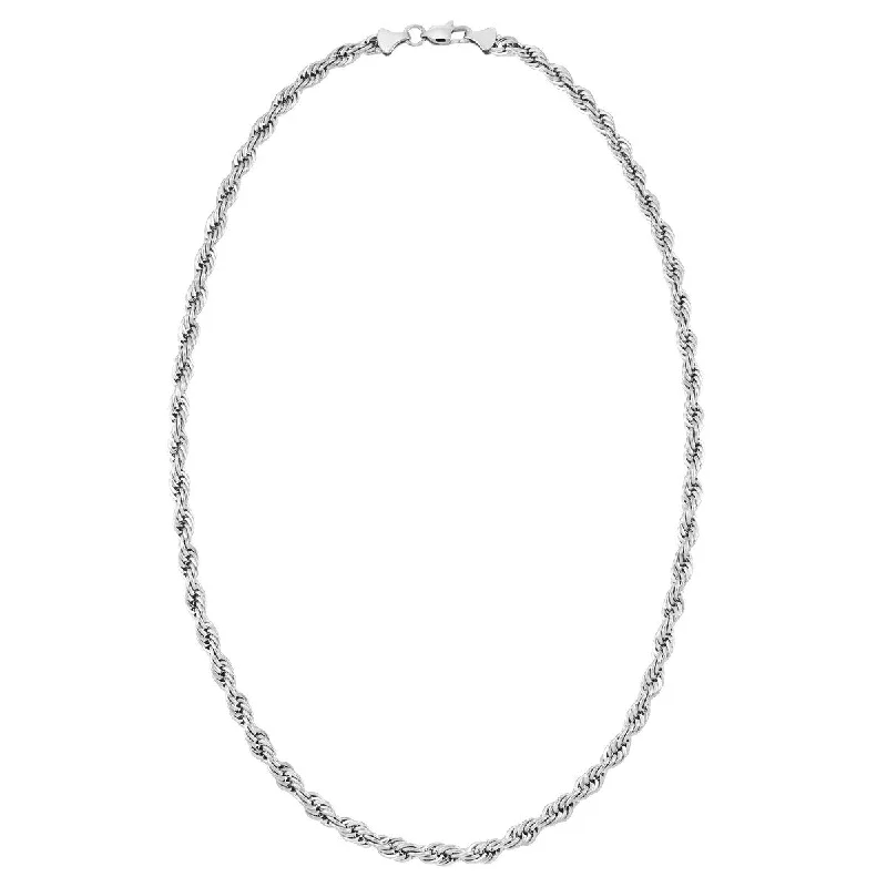 Exclusive Jewelry Offers – Sparkle For Less King by Simone I Smith Stainless Steel 24-inch 6MM Rope Chain