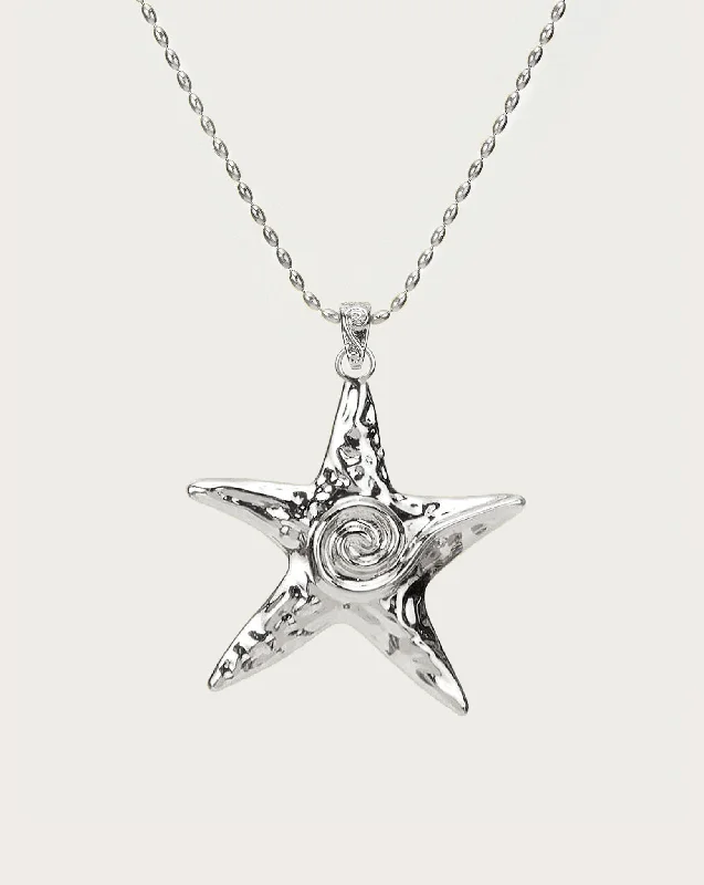 Shop Fine Jewelry With Amazing Deals Large Starfish Necklace in Silver
