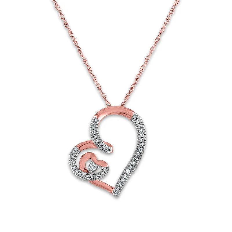Exclusive Jewelry Sale – Grab Timeless Pieces Now LoveSong 1/10 CTW Diamond Heart 18-inch Pendant in 10KT Rose Gold