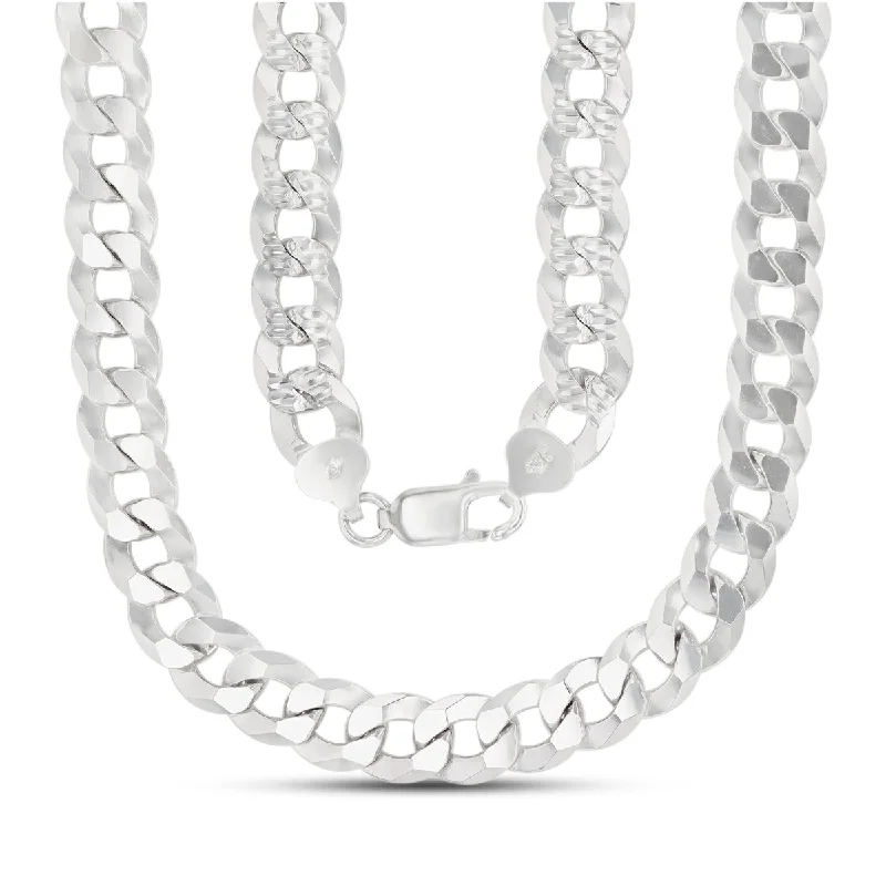 Sparkle On A Budget – Fine Jewelry For Less Luxe Layers Sterling Silver 30-inch 10MM Diamond-cut Pave Curb Chain