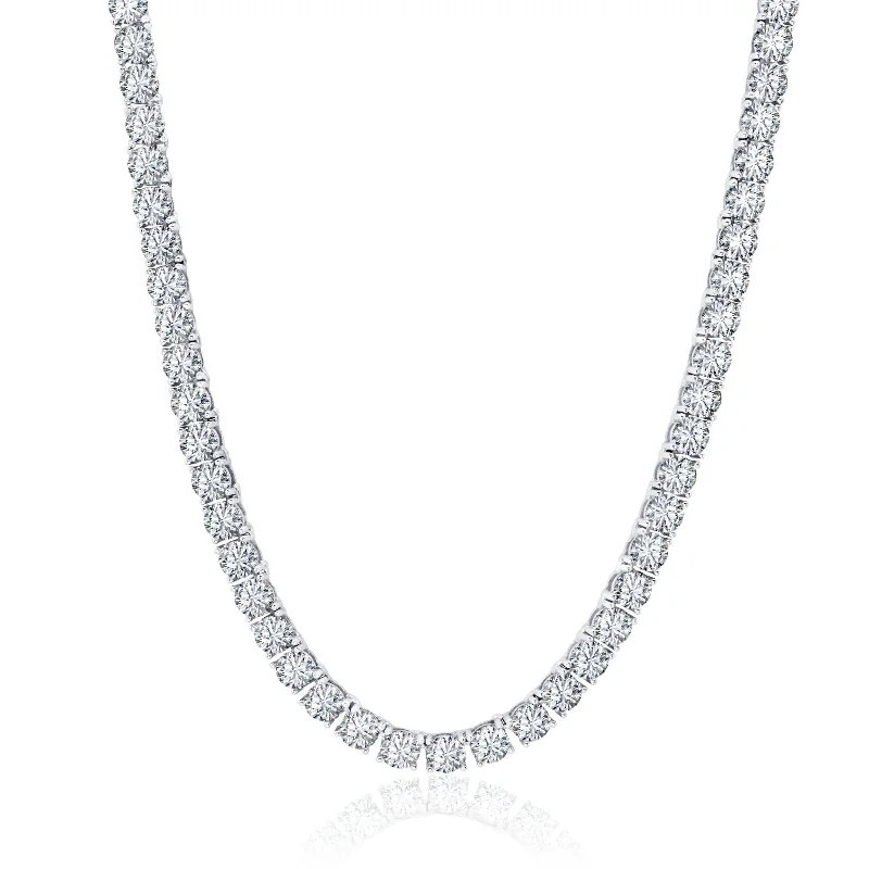 Dazzle In Elegance With Our Biggest Jewelry Sale Luxe Layers Sterling Silver 4MM Round Cubic Zirconia 18-inch Tennis Necklace