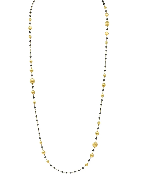 Seasonal Jewelry Clearance – Best Styles At The Lowest Prices Marco Bicego Contemporary Faceted Black Diamond 18 Karat Yellow Gold Bead Africa Necklace