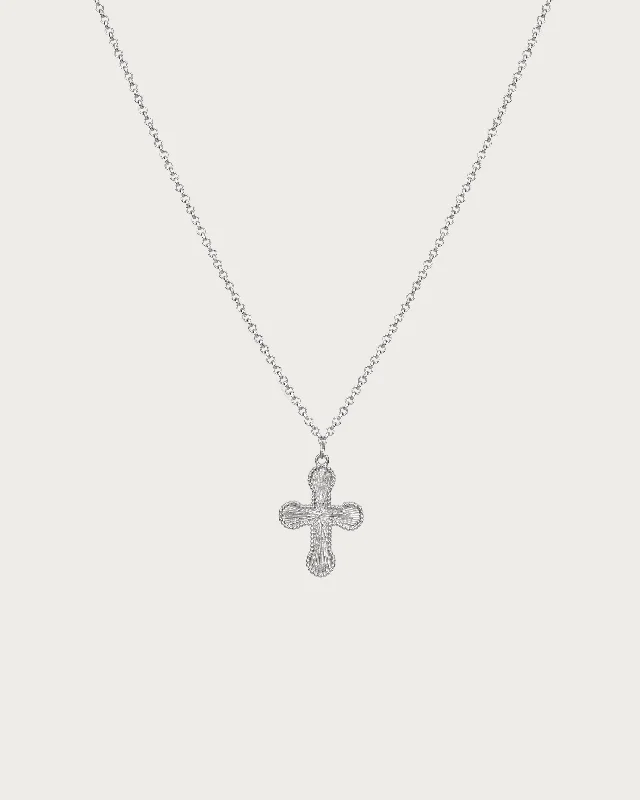 Timeless Elegance Now At Special Discounts Mini Cross Pendant Necklace in Silver