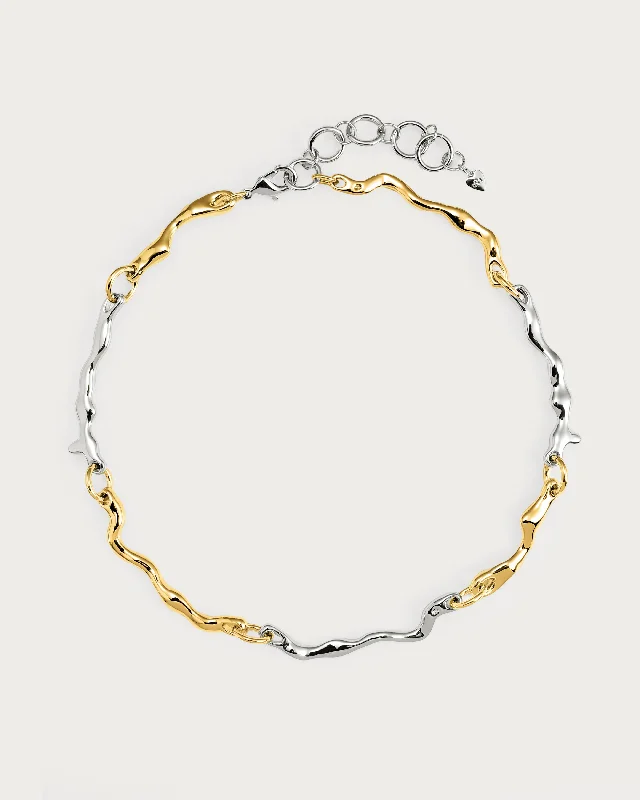 Classic And Modern Jewelry Styles On Sale Mixed Metal Molten Necklace