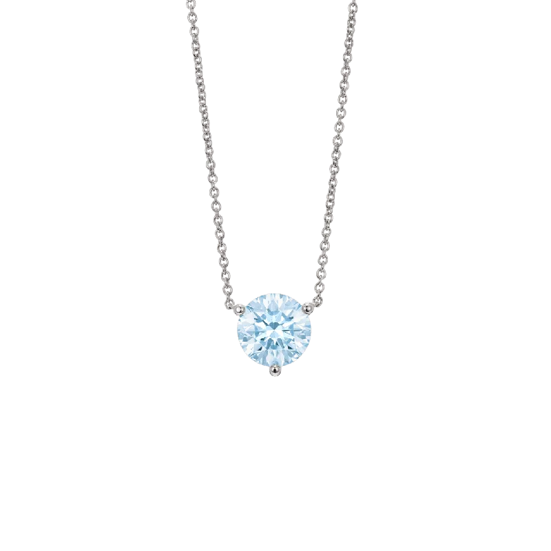 Modern Statement Jewelry For Bold Styling The Blue Round Brilliant Solitaire Pendant