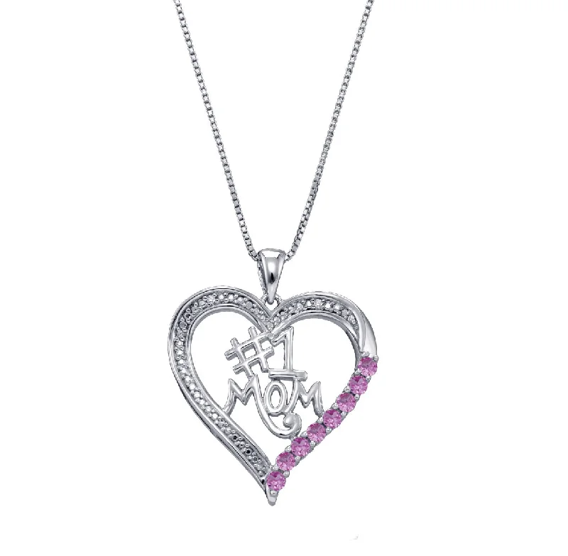 Special Sale On Handcrafted Jewelry – Shop Today Pink Sapphire Heart Mom 18-inch Pendant in Sterling Silver