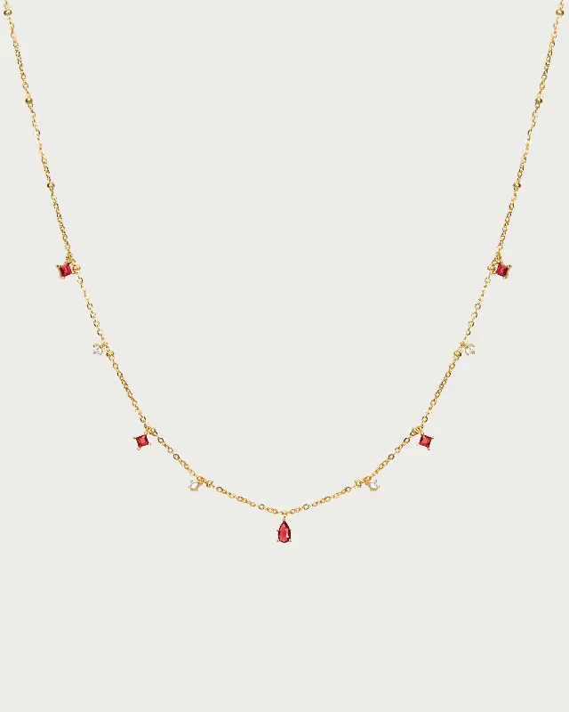 Seasonal Jewelry Clearance – Best Styles At The Lowest Prices Elysee Necklace in Garnet Red