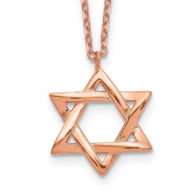 Personalized Jewelry Sale – Unique Pieces At Great Prices Rose Gold Plated Sterling Silver 16.5-inch Star Of David Necklace