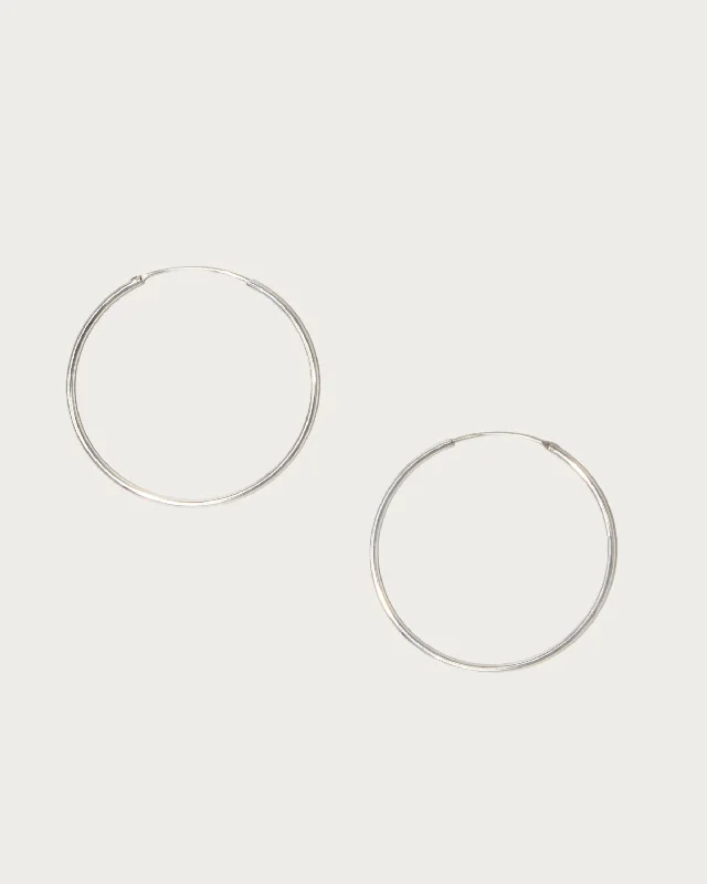 Premium Jewelry At Special Low Prices For A Limited Time Silver 30mm Skinny Hoop Earrings
