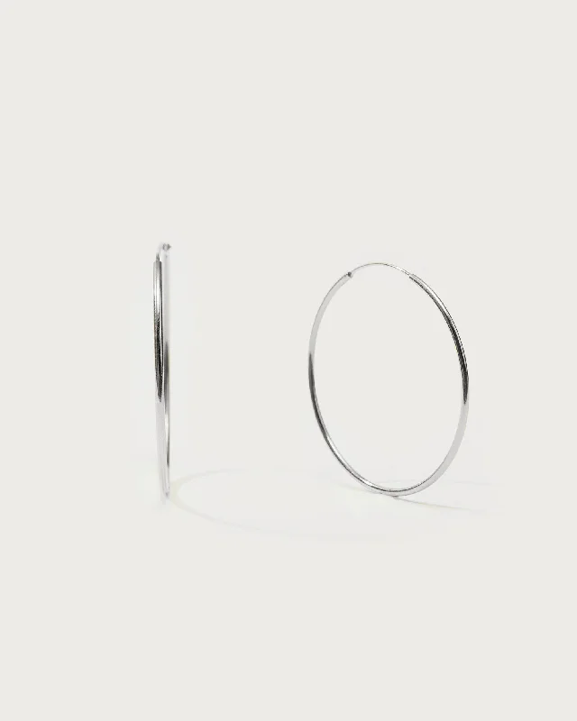 Flash Sale On Exquisite Jewelry – Don't Miss Out Silver 40mm Skinny Hoop Earrings