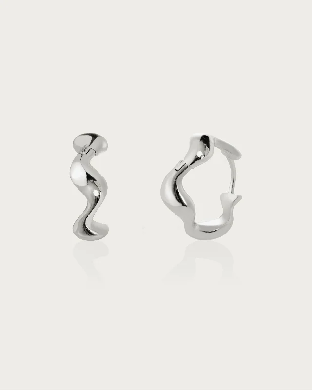 Best Jewelry Deals – Shop Premium Pieces At Great Prices Silver Wave Hoop Earrings