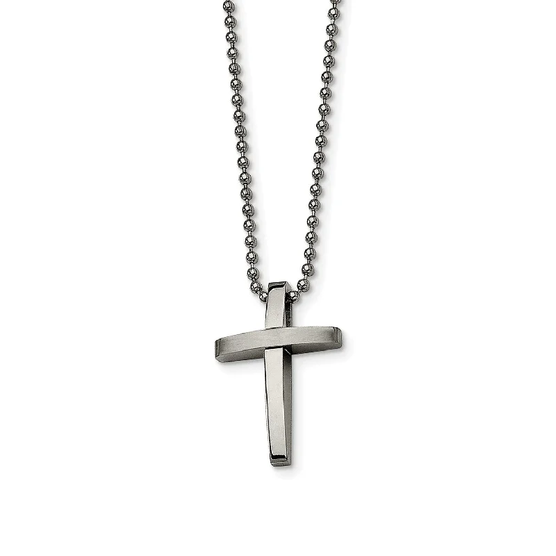 Handcrafted Beauty At Affordable Prices Stainless Steel Cross Pendant 18in Necklace