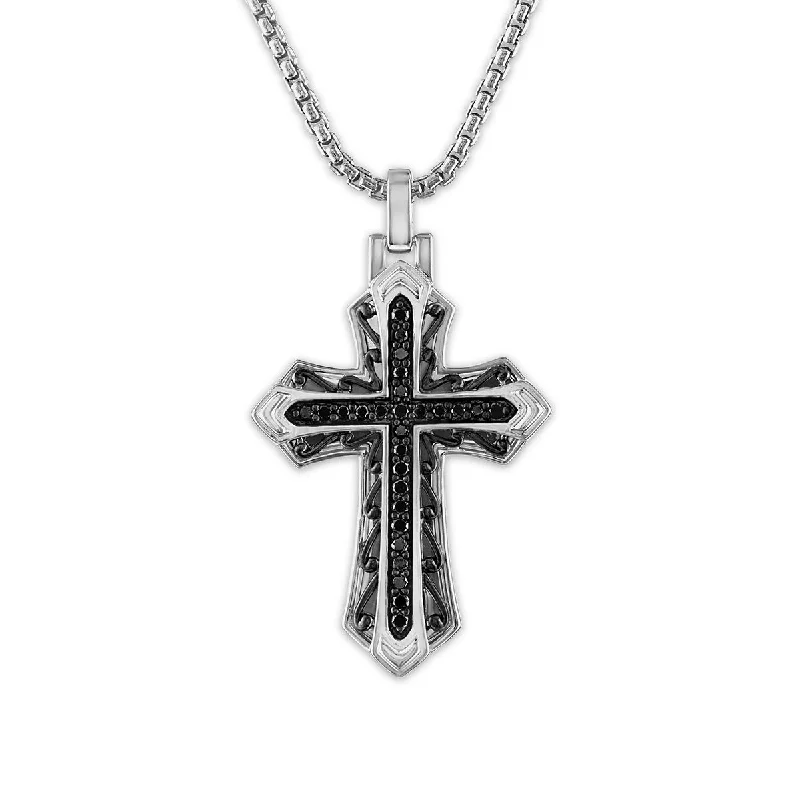 Gorgeous Jewelry, Limited-Time Savings Sterling Silver 1/3 CTW Diamond 39X23MM 22-inch Cross Pendant