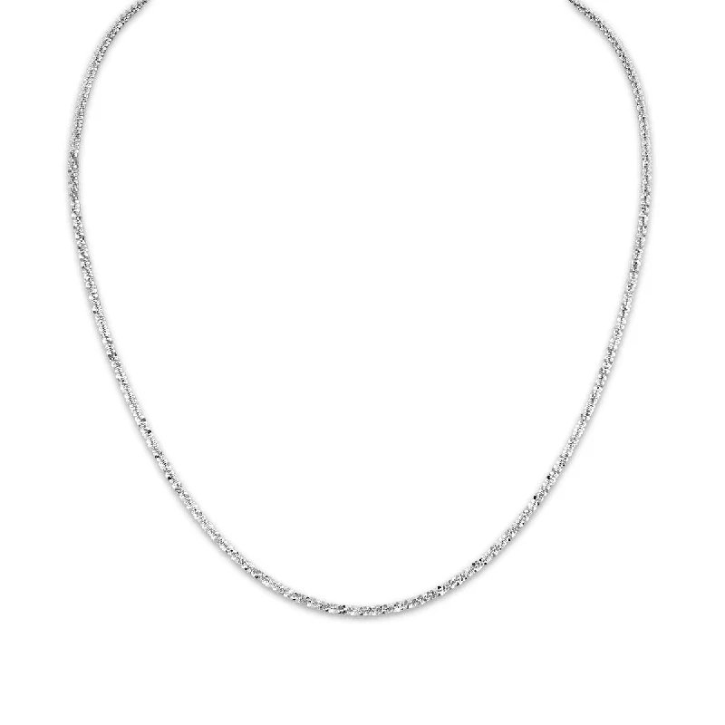 Premium Diamond Jewelry For Unforgettable Moments Sterling Silver 18-inch 2.2MM Sparkle Chain