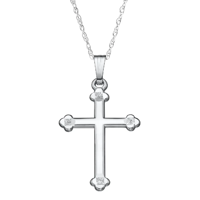 Elegant Rose Gold Jewelry For A Stylish Touch Sterling Silver 18-inch Cross Pendant