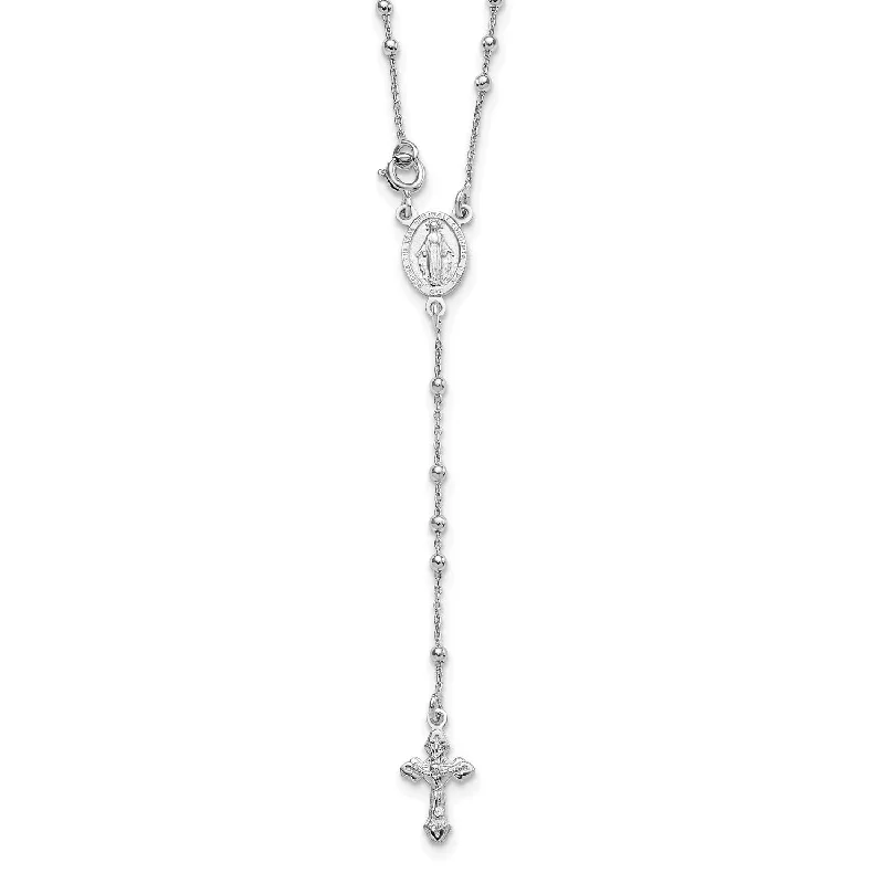 Make Every Moment Shine – Jewelry Discounts Available Sterling Silver 18-inch Beaded Rosary Necklace
