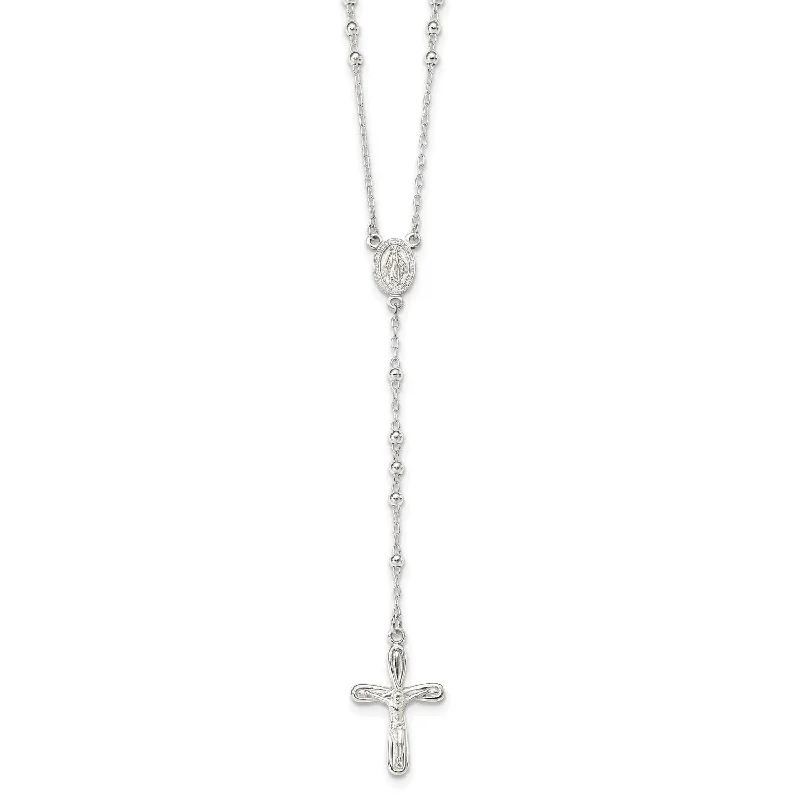 Exclusive Jewelry Markdowns – Limited-Time Offer Sterling Silver 18-inch Rosary Necklace