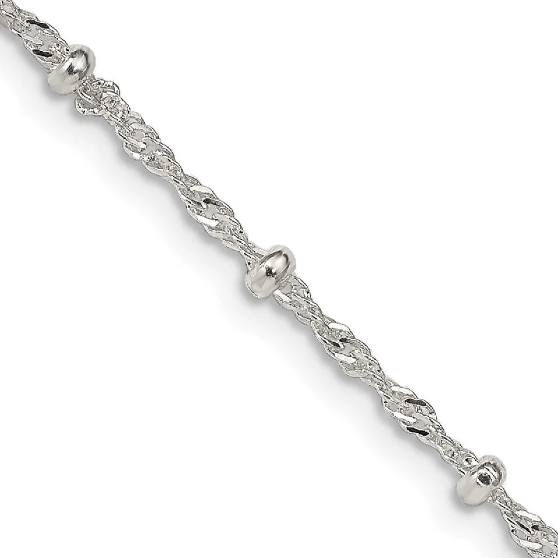 Affordable Elegance – Special Jewelry Sale Now Live Sterling Silver 20-inch 2.5MM Beaded Singapore Chain