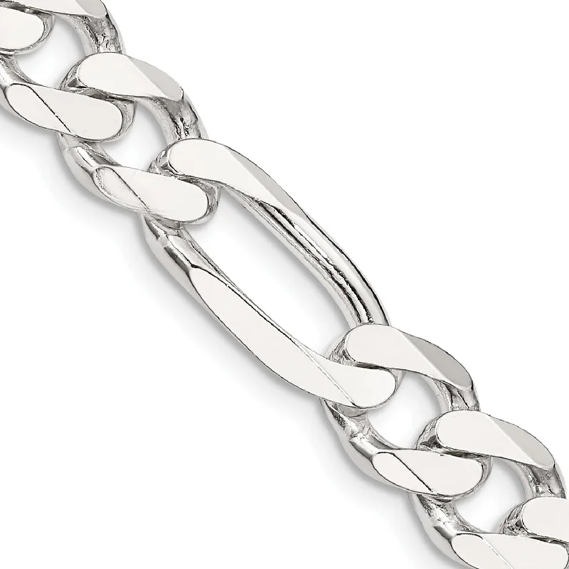 Get Your Favorite Jewelry At The Best Price Sterling Silver 22-inch 9MM Lobster Clasp Figaro Chain