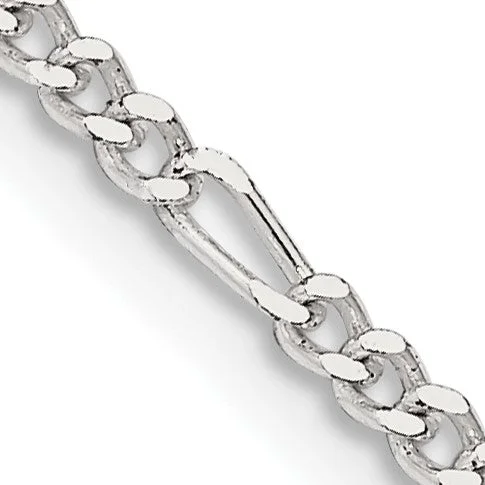 Elegant Jewelry, Affordable Luxury – Shop Now Sterling Silver 24-inch 2.25MM Lobster Clasp Figaro Chain