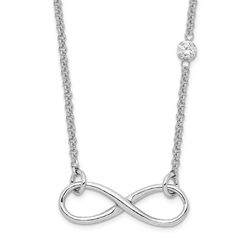 Save On Luxury Jewelry Pieces – Limited-Time Offers Sterling Silver Cubic Zirconia 18-inch Infinity Necklace