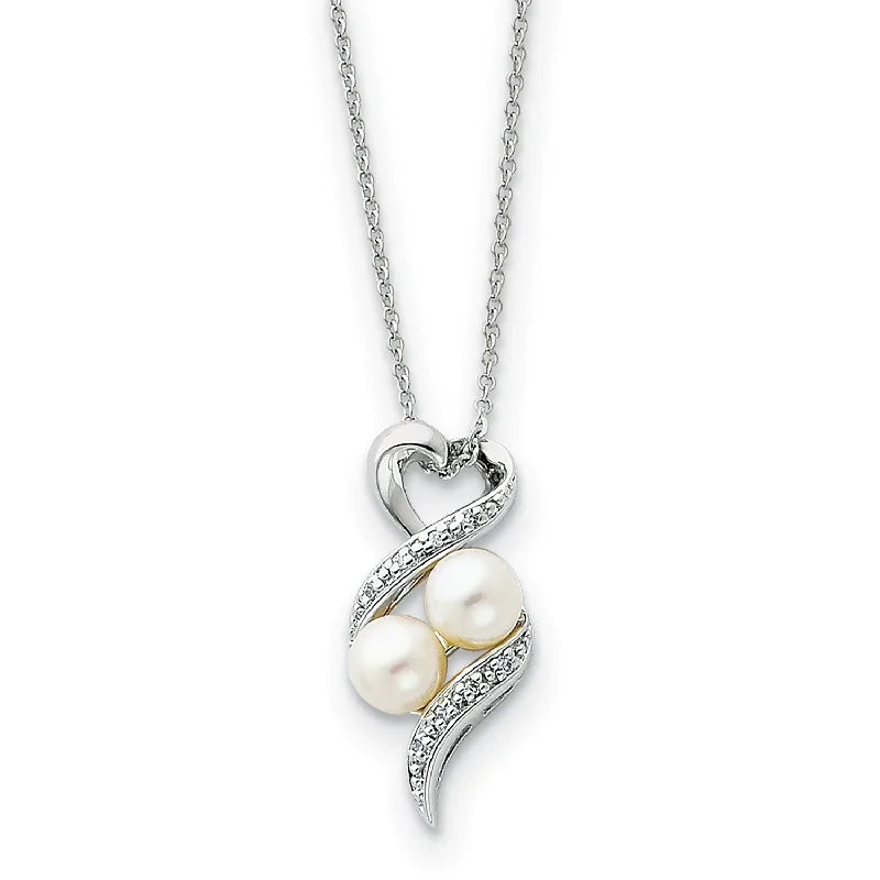 Get Your Favorite Jewelry At The Best Price Sterling Silver CZ 2 P's in a Pod Motherhood/ Friendship 18in Necklace