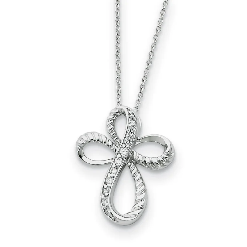 Shop Dazzling Jewelry At The Best Prices Sterling Silver & CZ Endless Hope 18in Cross Necklace