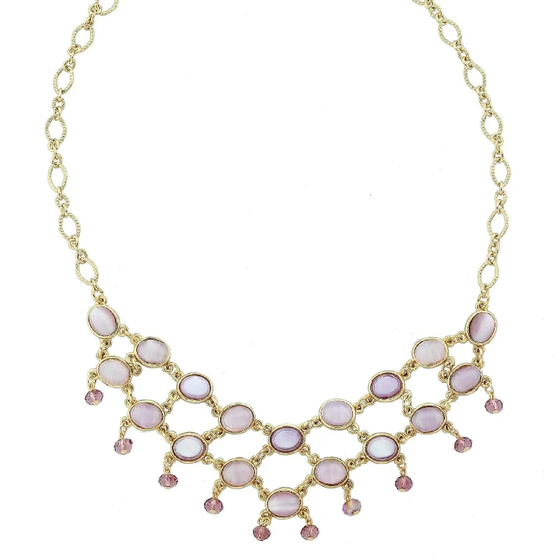 Shop Dazzling Jewelry With Special Promotional Discounts 1928 Jewelry Amethyst Quartz Glass Stone Drop Beads Bib Necklace 16" + 3" Extender