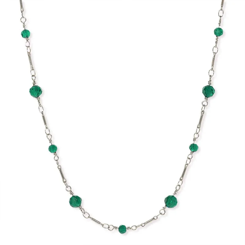 Unmissable Deals On Handmade Jewelry Collections 1928 Jewelry Beaded Silver Tone Chain Necklace 16"