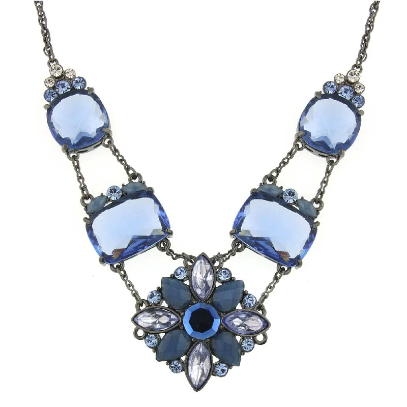 Sparkle More For Less – Jewelry Sale Happening Now 1928 Jewelry Blue Crystal Drop Necklace 16"