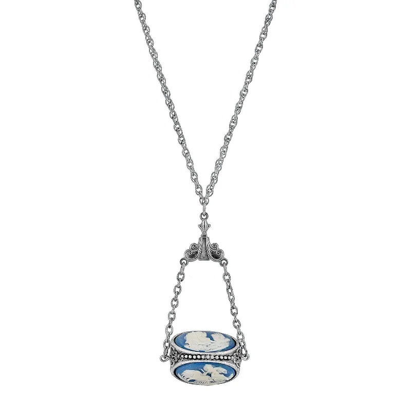 Discounted Jewelry For A Glamorous Look 1928 Jewelry Chariot Cameo Three Sided Spinner Pendant Necklace 30"