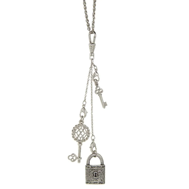 Timeless Elegance Now At Special Discounts 1928 Jewelry Old Fashioned Key Charms & Lock Pendant Necklace 30"