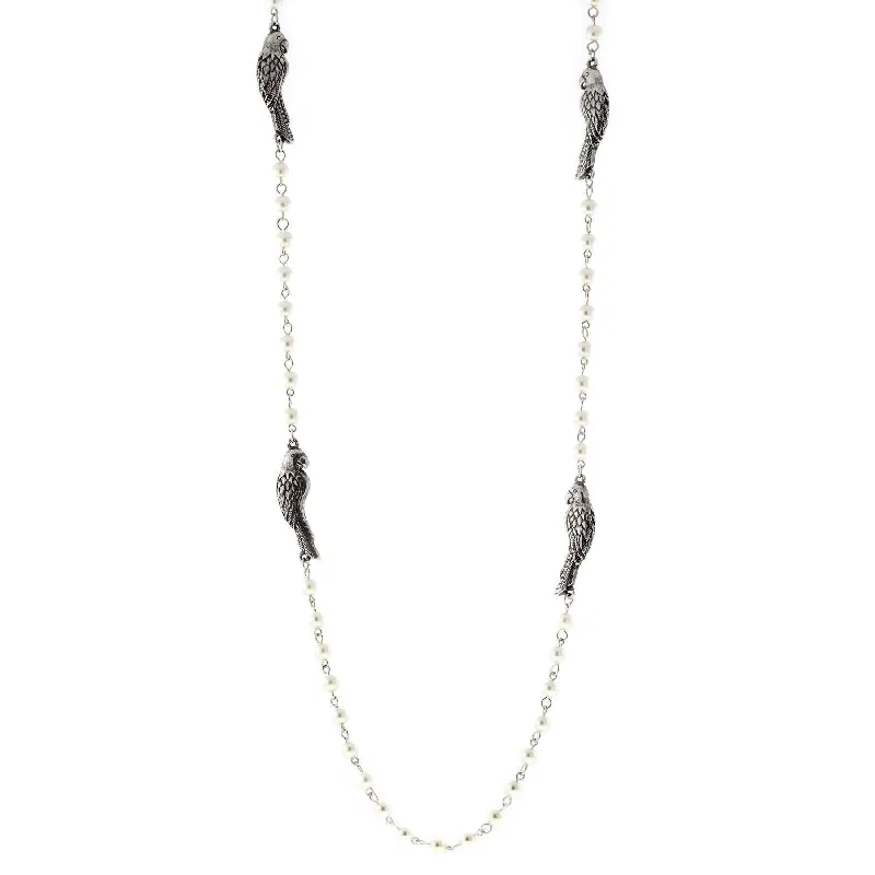 Special Offers On Handcrafted And Designer Jewelry 1928 Jewelry Parrot White Faux Pearl Chain Necklace 36"