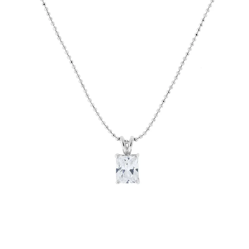 Last Chance To Grab Your Favorite Jewelry At A Discount 1928 Jewelry Rectangle Solitaire Cubic Zirconia Pendant Necklace 16" + 3" Extender