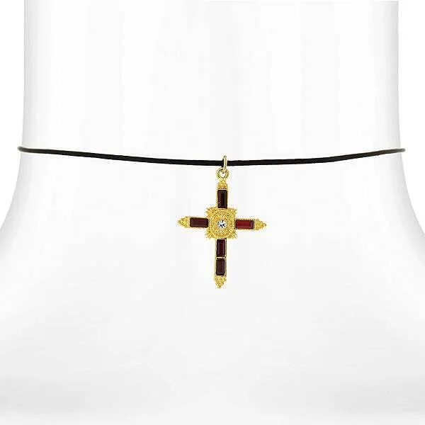 Seasonal Jewelry Deals – Elevate Your Style Symbols Of Faith Red Crystal Cross Pendant Satin Cord Necklace 14" + 5" Extender