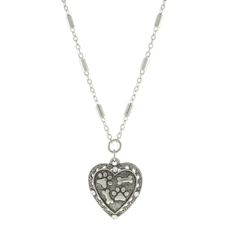 Don't Miss These Dazzling Jewelry Discounts 1928 Jewelry Heart Paws And Bones Pendant Necklace 16" + 3" Extender