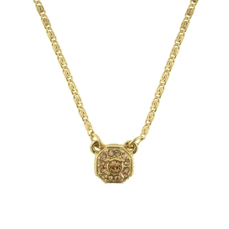 Buy More, Save More – Special Jewelry Discounts 2028 Jewelry Petite Octagon Crystal Pendant Necklace 16" + 3" Extender