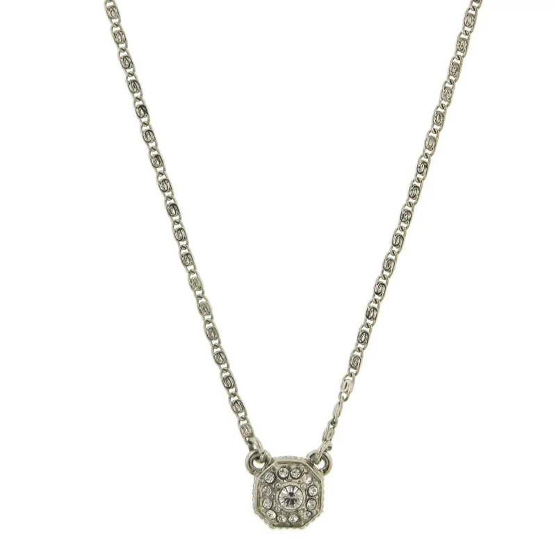 Silver Tone and Crystal Clear