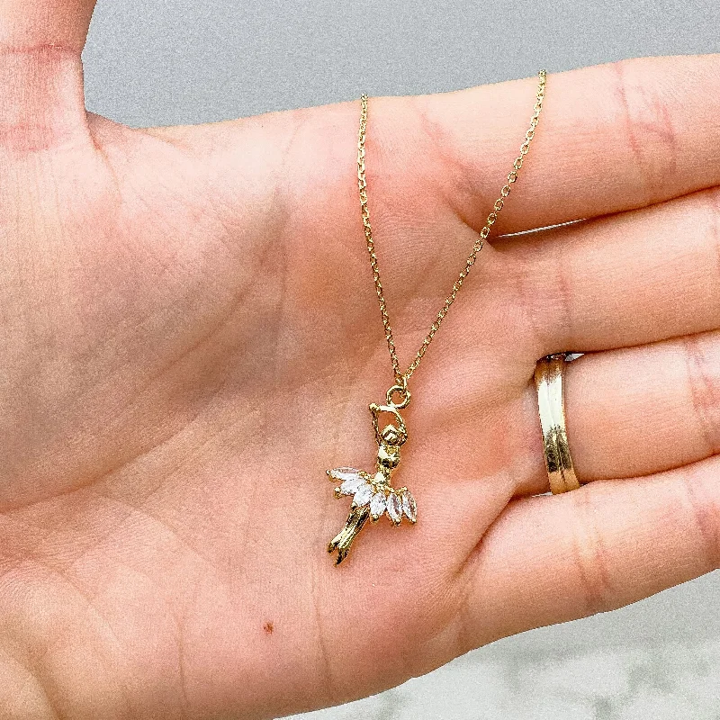 Huge Savings On Timeless Jewelry Collections Cubic Zirconia Ballerina Pendant Necklace - Gold