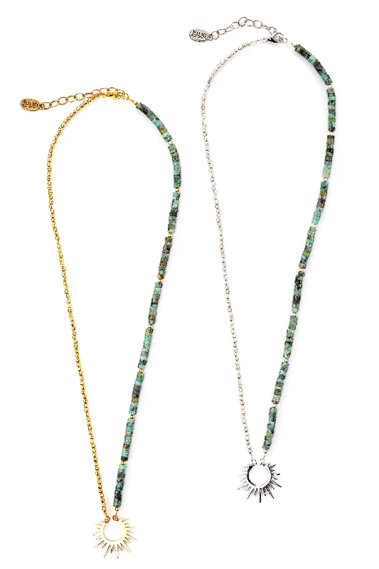 Shop Dazzling Jewelry At The Best Prices El Farol Gemstone Sun Pendant Necklace