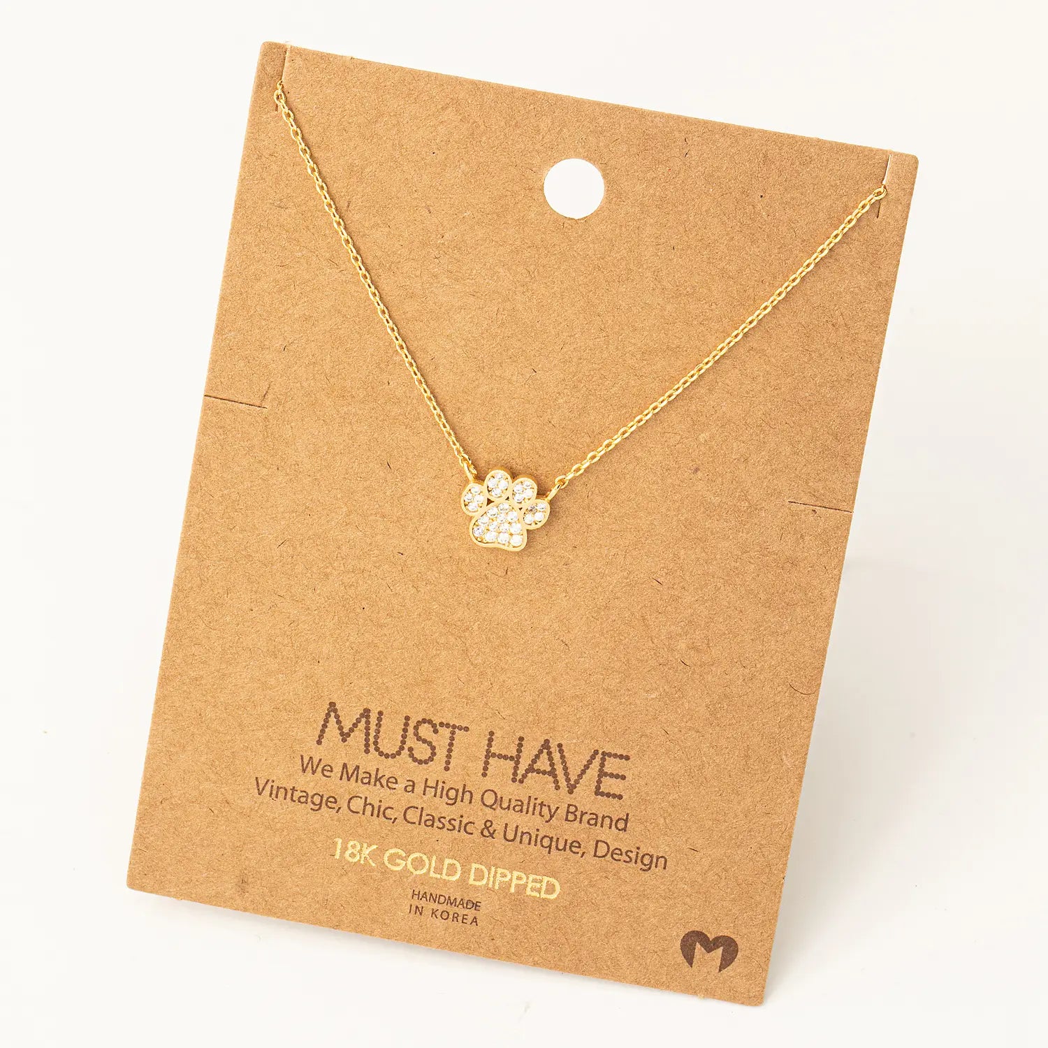 Final Call For Exquisite Jewelry At Reduced Rates Gold & Glitzy Dog Paw Print Necklace