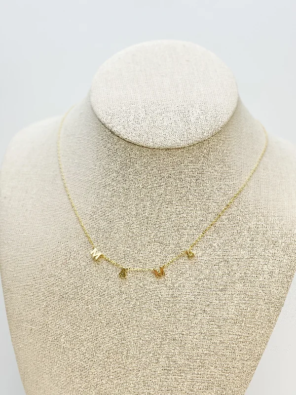 Your Dream Jewelry At Dream Prices Metallic 'Mama' Sentiment Station Necklace - Gold