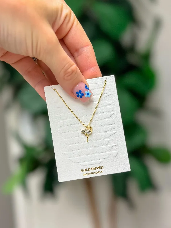 Shop Dazzling Jewelry At The Best Prices Rhinestone Flamingo Gold Dipped Pendant Necklace