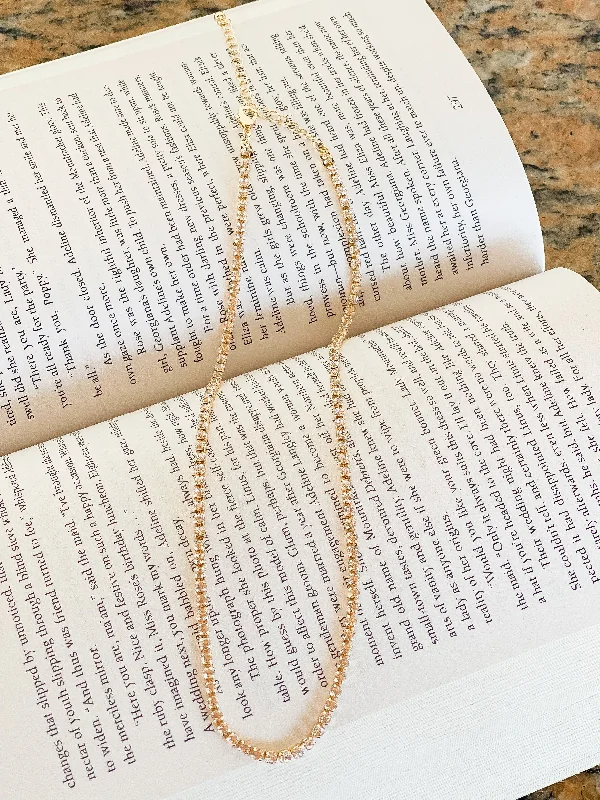Elegant Jewelry At Unbeatable Offers – Shop Before It's Gone Rhinestone Tennis Necklace - Gold