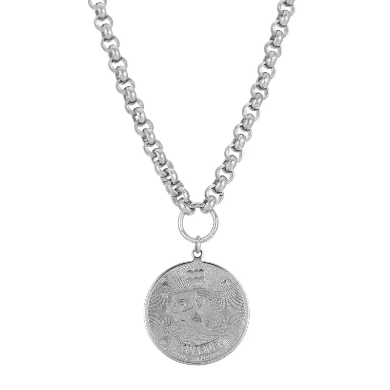 Handcrafted Jewelry Sale – Unique Designs At Low Prices 1928 Jewelry Round Zodiac Pendant Necklace 18"