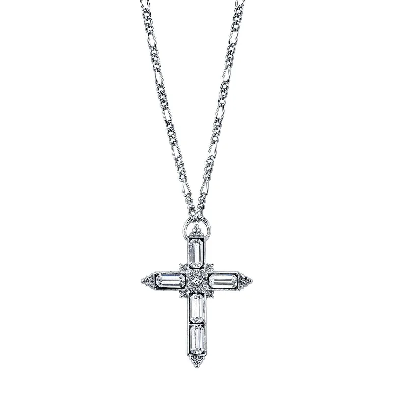 Huge Savings On Timeless Jewelry Collections 1928 Jewelry Large Crystal Cross Pendant Necklace 28"
